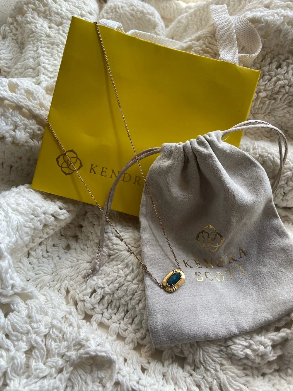 Kendra Scott Teal Gemstone/Crystal Necklace